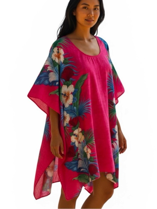 Unique Tropical Fashions Other - Summer Tropical Beach Kaftan Coverup Pink Tropical Print OS
Made in St. Croix